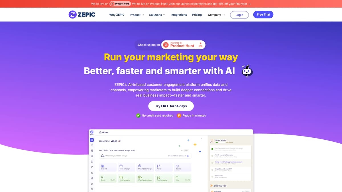 Captura de la página de inicio de ZEPIC
