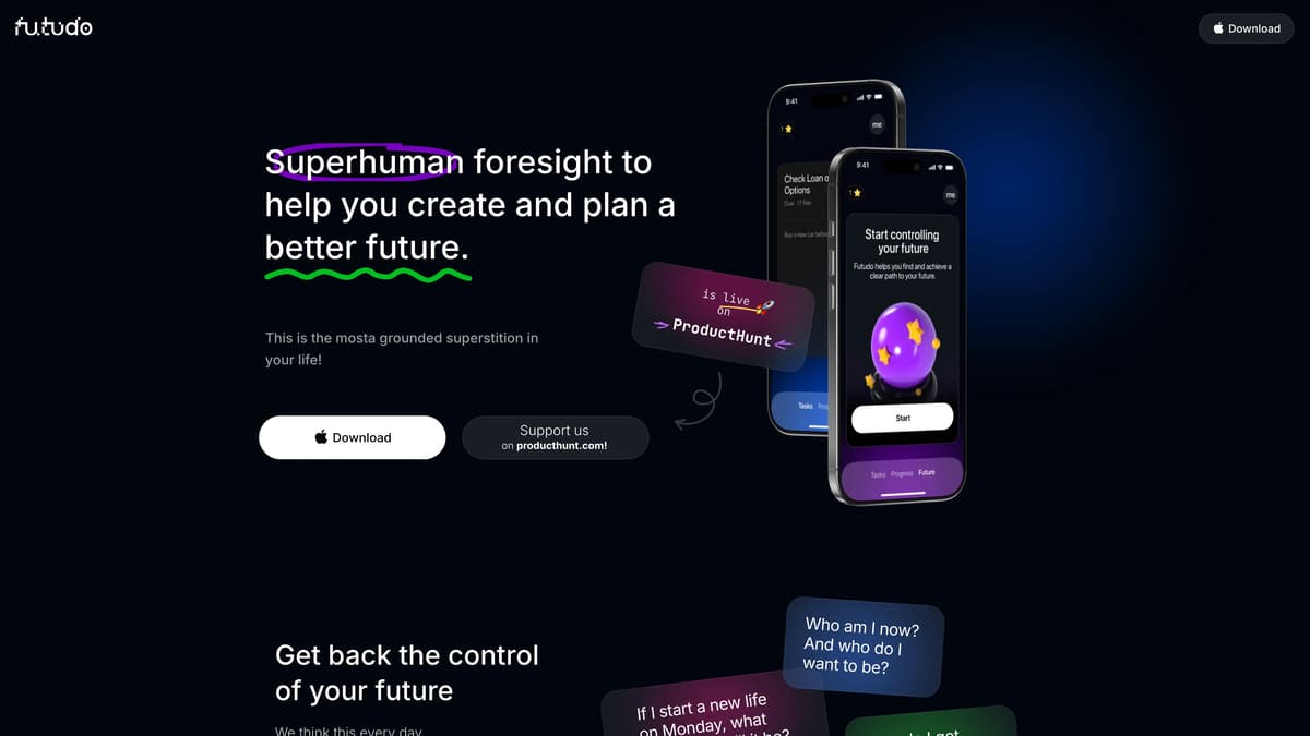 Futudo AI 홈페이지 스크린샷