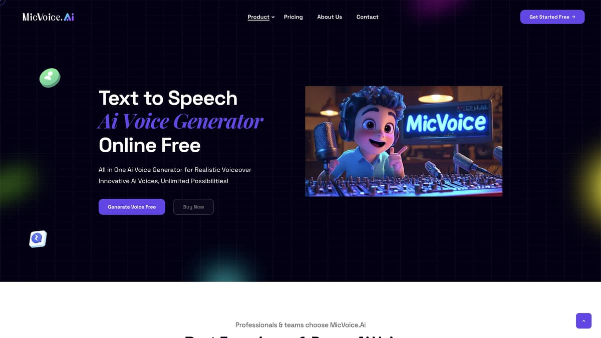 MicVoice AI 首页截图