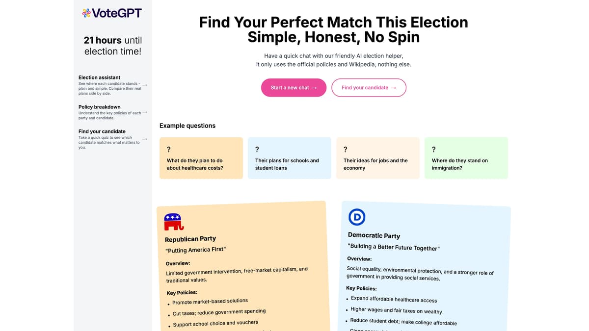VoteGPT 首頁截圖