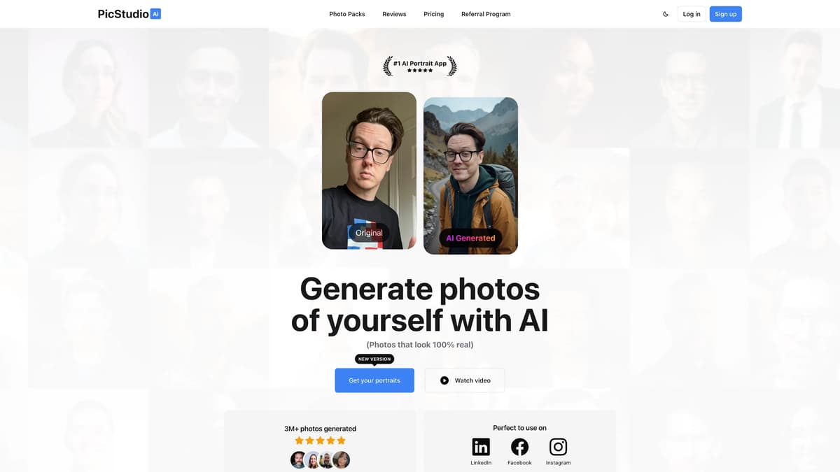 PicStudio.AI 홈페이지 스크린샷
