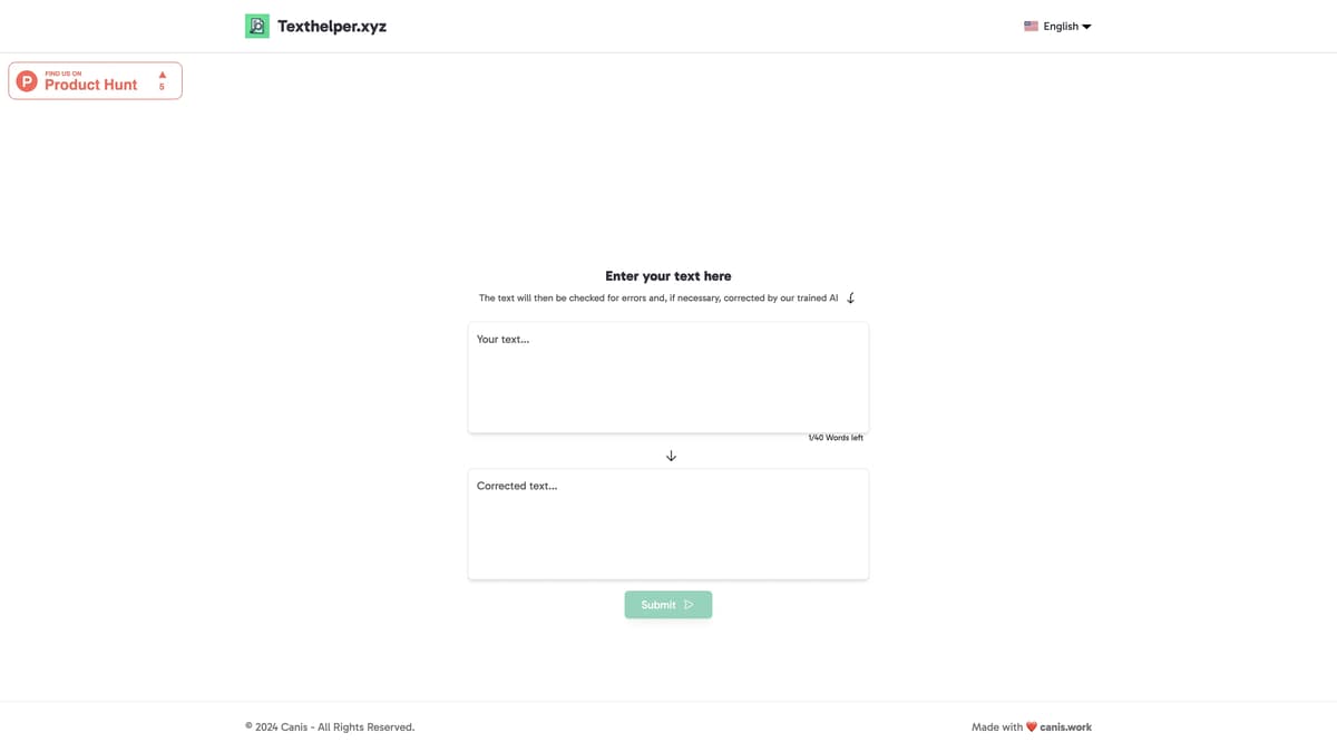 Texthelper 首頁截圖