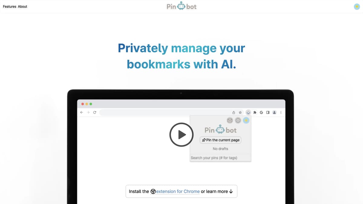 Pinbot AI 首页截图