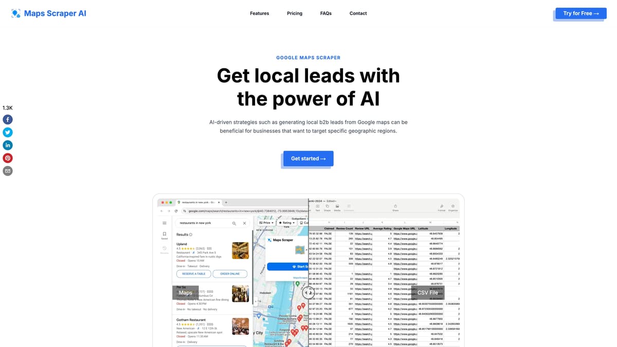 Maps Scraper AI 首页截图