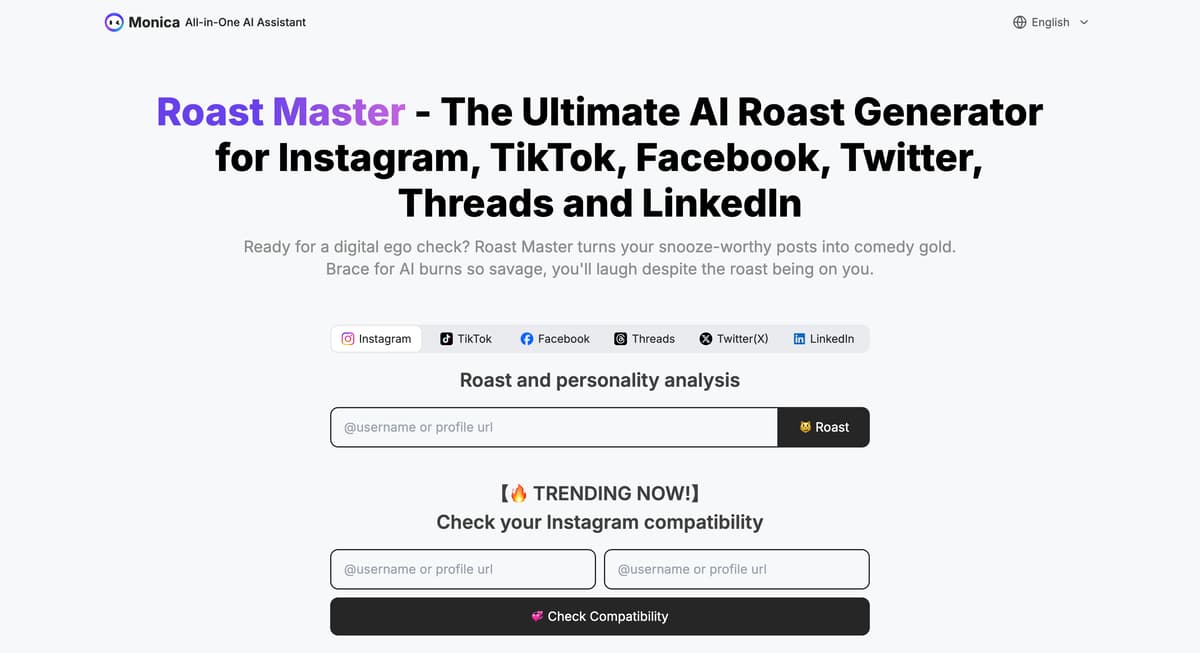 Roast Master 首页截图