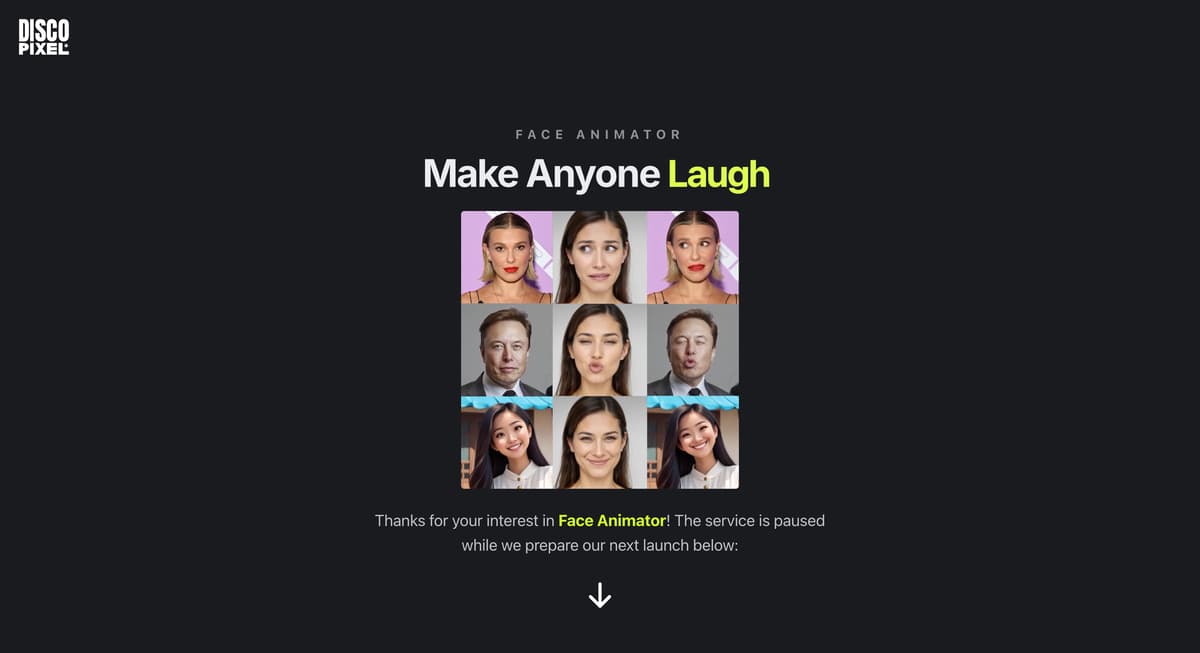 Face Animator 首頁截圖
