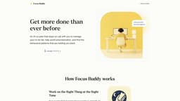 Focus Buddy のトップページのスクリーンショット