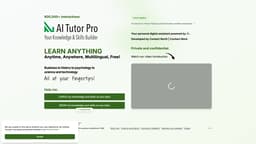 Captura de la página de inicio de AI Tutor Pro