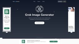 Captura de la página de inicio de Grok AI Image Generator