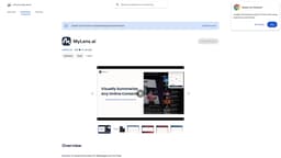Capture d'écran de la page d'accueil de MyLensAI