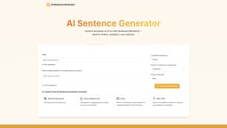 AI Sentence Generator homepage screenshot