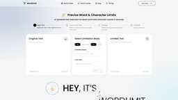 Ảnh chụp trang chủ WordLimit AI