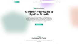 Capture d'écran de la page d'accueil de AI Pastor