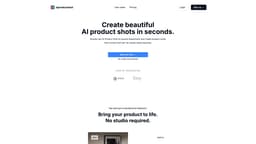 AI Product Shot 首頁截圖