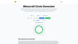 Minecraft Circle Generator のトップページのスクリーンショット