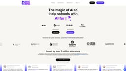 Captura de la página de inicio de Magic School AI