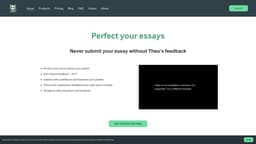 Captura de la página de inicio de Thesify