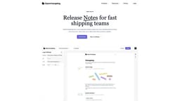 Openchangelog homepage screenshot
