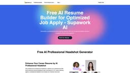 100% Free AI Headshot Generator | Supawork AI (no sign-up) homepage screenshot