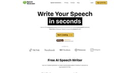 SpeechGeneratorAI homepage screenshot
