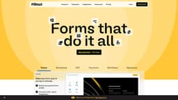 Fillout のトップページのスクリーンショット