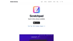 Capture d'écran de la page d'accueil de Scratchpad