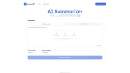 AI Summarizer homepage screenshot