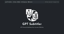 Ảnh chụp trang chủ GPT Subtitler