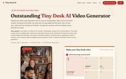 Tiny Desk AI homepage screenshot