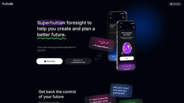 Captura de la página de inicio de Futudo AI