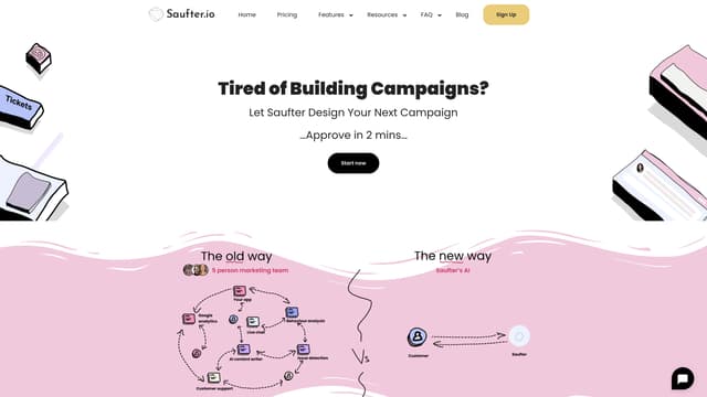 Saufter 홈페이지 스크린샷