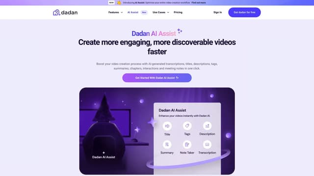 Dadan AI Assist homepage screenshot