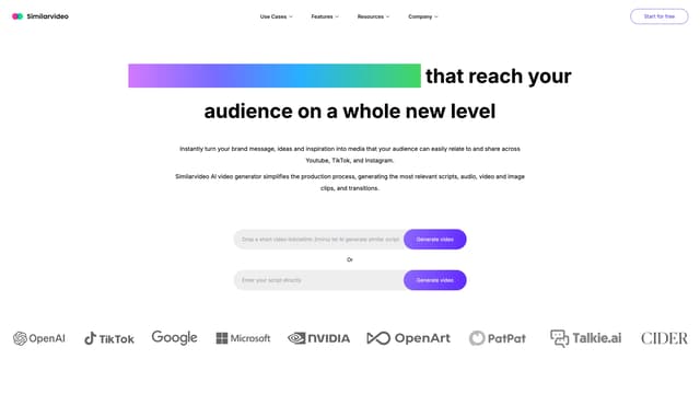 Similarvideo 首頁截圖