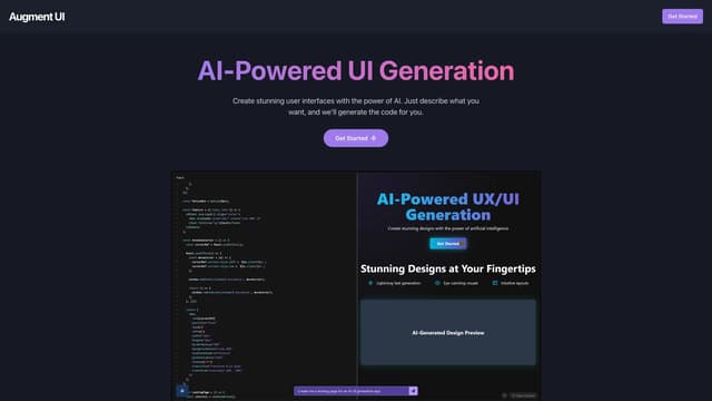Augment UI 홈페이지 스크린샷