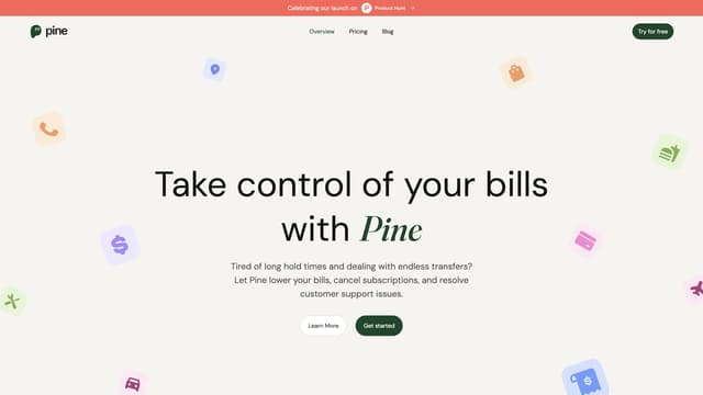 PineAI homepage screenshot