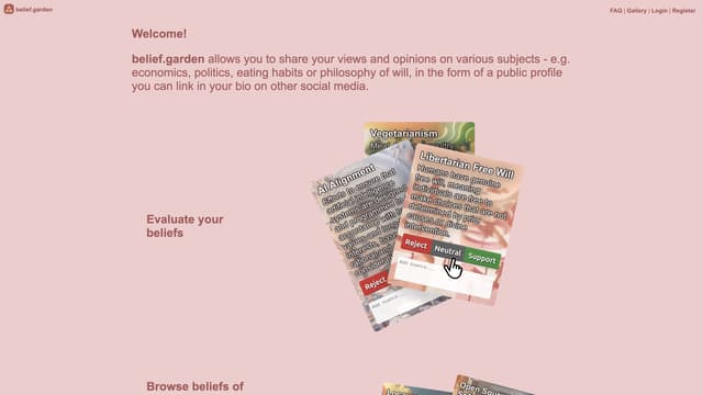 belief.garden homepage screenshot