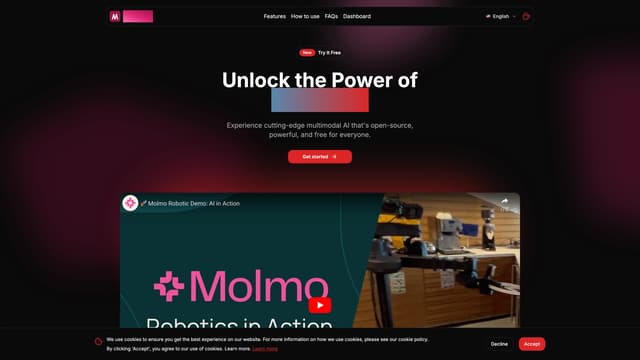 Molmo AI homepage screenshot
