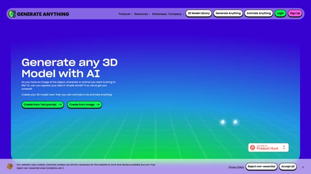 Generate Anything 首頁截圖