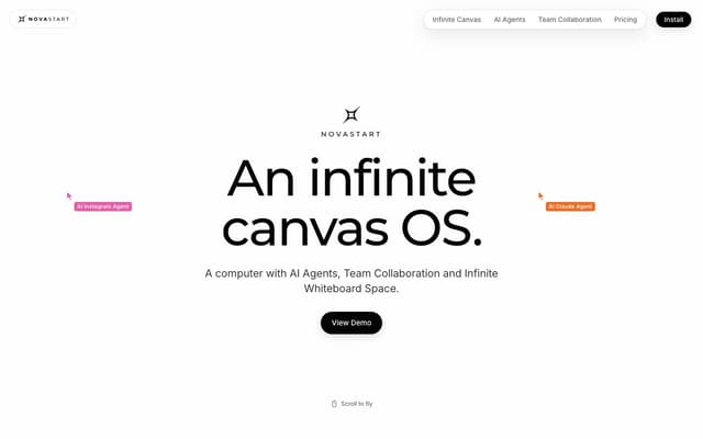 Novastart homepage screenshot