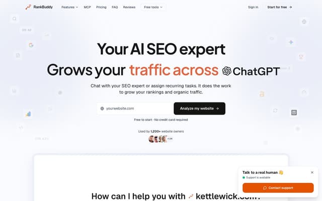 RankBuddy homepage screenshot